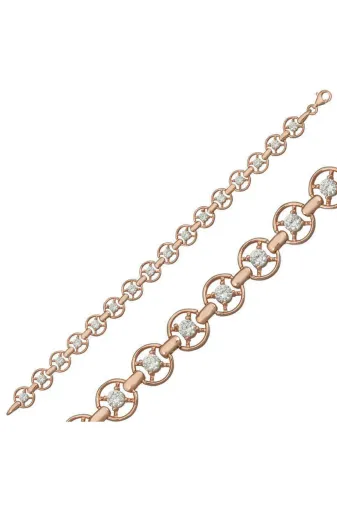 Tienda Elegante T6376TND Gümüş Rose Yuvarlak Su Yolu Bileklik