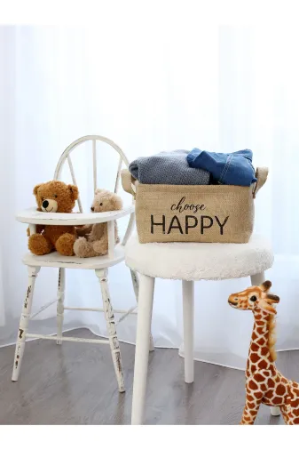 Timburly TIMBURLY.CHHSHAPY.ORTB51C.001 Choose Happy Orta Boy Dikdörtgen Jut Sepet 18X21X30Cm B51C