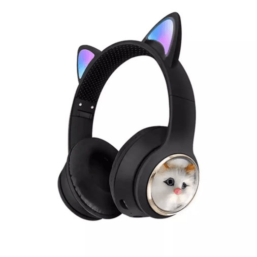 tisz1oyULQ Subzero Sw90 Bluetooth Renkli Kedi Kulaklık-Siyah