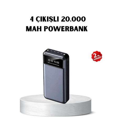 TKNXUCZZZZZ20000MAHPOWERBANKKK-2MKR Powerbank 20000 Mah Hızlı Şarjlı Led Fenerli Ve 4 Portlu Diğer