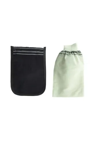 Toptan Bulurum BLK7457531930437 2 Adet Kalın Siyah Ve Beyaz Hamam Kesesi 25X17 Cm