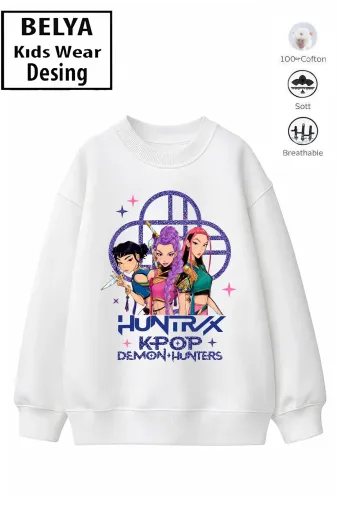 Trend Çocuk Kız Model Tam Kalıp Oversize Hun Tasarım 2 İplik Pamuğa Pamuk Kumaş Sweatshirt 64