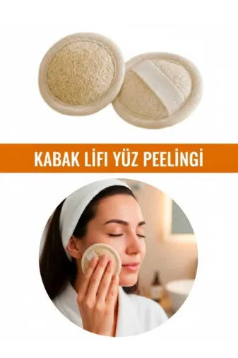 TrendMilano PLNG01 Organik Kabak Lifi Peeling Banyo Yüz Kesesi, 8,5X8,5 Cm- 1 Adet