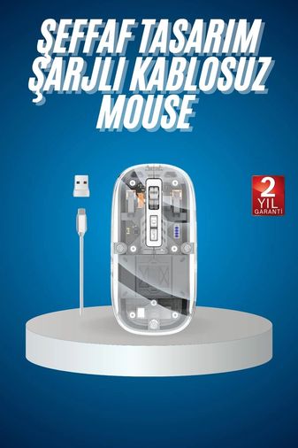 TRİTHLTUCZZZPG9010MOUSEEEEEEE3-BLNCCC Sessiz Tıklama Çift Modlu Bluetooth Ve Alıcı Şeffaf Mouse Fare Diğer Çok Renkli
