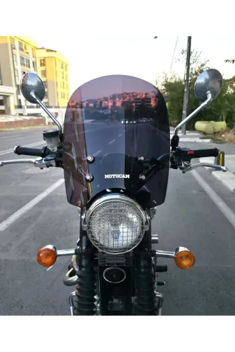 Trıumph Scrambler 900 Ön Cam 2005-2025 Model 45cm Siyah Renkli 4mm