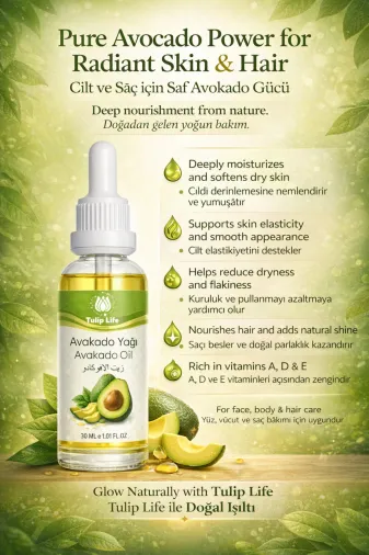 tulip life avakadonew Natural & Pure Avakado Yağı 30 Ml