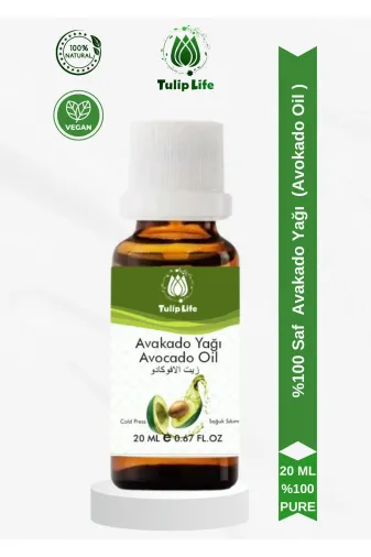 tulip life avk1 %100 Saf Ve Doğal Avakado Yağı ( Avakado Oil ) 20 Ml