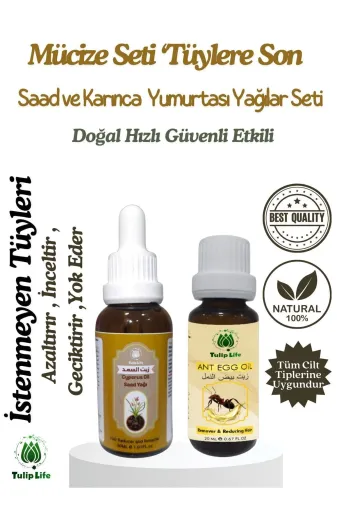 tulip life kasa Tüy Azaltıcı Dökücü Tüy Ve Yok Edici Mücize Seti  Saad   Karınca Yumurtası Yağları
