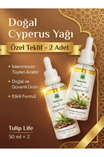 tulip life saad332111132 Tüy Azaltıcı Dökücü Öneleyici Incetici Saad Oil ( Cyperus Rotundus Oil ) 30 Ml ( (2 Adet )