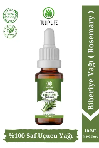tulip life tp12 Biberiye Uçucu Yağı %100 Saf Ve Doğal ( Rosemary Essential Oil ) Cam Damlalıklı 10 Ml
