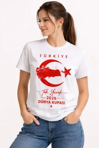 TÜRKİYE Ay Yıldız 2026 Dünya Kupasi Taraftar Forma T-Shirt - Beyaz - S - Beyaz
