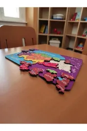 Türkiye Haritası Puzzle - Kabartmalı Türkiye Haritası ve Komşu Ülkeler, Denizler