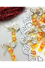 Turuncu Temalı Doğum Günü, Babyshower, Düğün, Sünnet, Mevlüt, Yaş Günü Şekeri 25 Adet