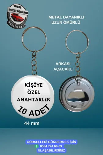 Tu&Se Candles Kişiye Özel Anahtarlık – 10 Adet Kişiye Özel 44Mm Açacaklı Anahtarlık – 10 Adet