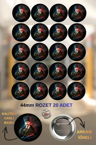 tuse rozet dükkanı Atatürk Rozeti 20 Adet – Anma Ve Kutlama