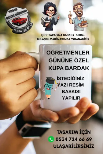 tuse rozet dükkanı Öğretmenler Gününe Özel Baskılı Kupa Bardak – Kişiye Özel Fotoğraf & Yazı Baskılı