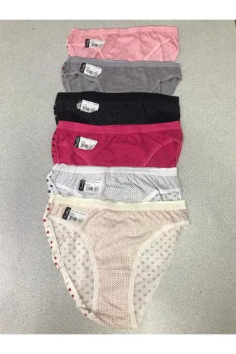 Tutku 0537 12'li Paket Bayan Kadın Desenli Bikini Külot Asorti Kilot