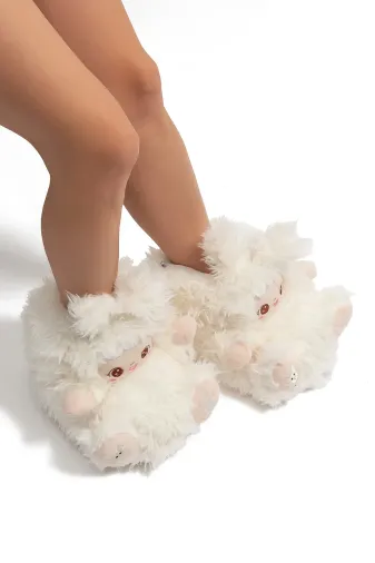 Twigy GG0540 Lingo Kadın Hayvanlı Panduf Bej 36/41