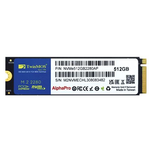 TwinMOS AlphaPro 512GB M.2 NVMe SSD (3600/3250 MB/s)