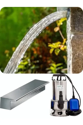 TYC7M83WAN172900028782910 Watershut 1000 Mm Duvar Şelalesi + 900 Watt Dalgıç Pompa Seti