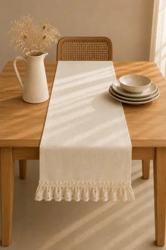 Typoniq Attitude Included TYP25401006 Heritage %100 Pamuk Runner Ekru 50X150 Cm