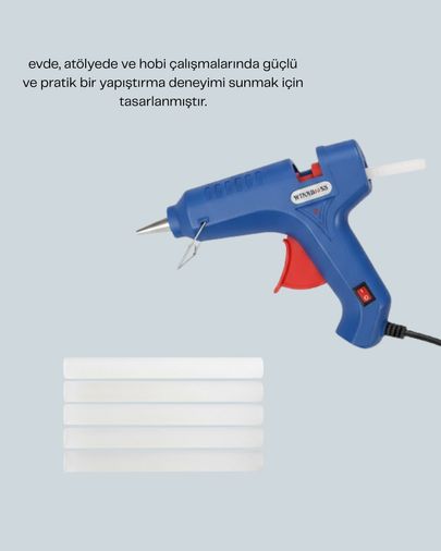 UCUZTEKNO 118827714 Sıcak Mum Tabancası 40W 5 Silikon Hediyeli Kolay Ve Hızlı Yapıştırma