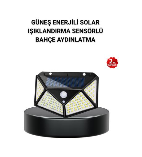 UCUZTEKNO TKNXUUCZZZYX100LAMBAMKR Solar Bahçe Lambası 100 Led Hareket Sensörlü Güneş Enerjili Aydınlatma