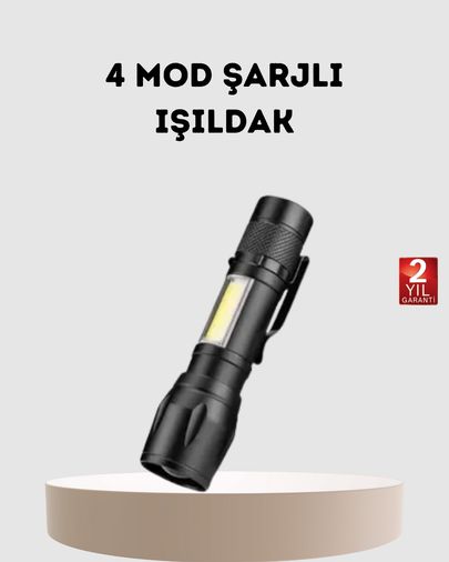 UCUZTEKNO TRİTHLTXUCZZZHS41LAMB-1-BLNCCC Profesyonel 4 Modlu Şarjlı El Feneri 1300 Mah Batarya Cree Led Teknolojisi Çok Renkli