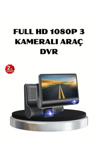 UCUZTEKNO TYC0AFDF17F90B5405EAF2A08 Full Hd Araç Kamerası 3’Lü 4.0” Ekranlı Ve Hdr Gece Görüşlü