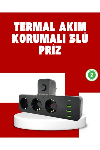 UCUZTEKNO TYC15B98D911F6510E03E3B00 Trendlia 7 Portlu Çoklu Priz Usb Ve Type-C Girişli Akıllı Güç Ünitesi