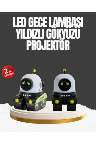UCUZTEKNO TYC4BDCA9A0F9F5416A5DE302 Trendlia Çocuk Odası İçin Müzikli Ve Işıklı Robot Projektör