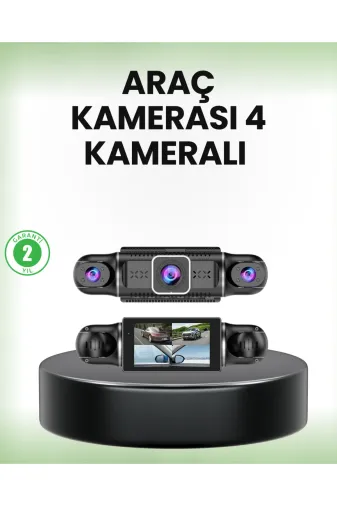 UCUZTEKNO TYC5CCF22E59E7059F608BE10 Gps’Li 4 Kameralı Araç İç Dış Kayıt Sistemi 1080P Wifi Destekli