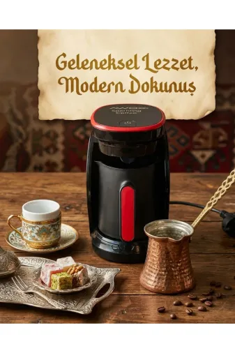 UCUZTEKNO TYC6A4257D457C92F2F252A00 Türk Kahvesi Makinesi Otomatik Kapanma Ve Taşma Emniyetli 4 Fincan Kapasiteli