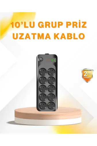 UCUZTEKNO TYC91A7941D351B087DF50600 Trendlia 10’Lu Çoklu Priz Termal Korumalı Usb Type-C Çıkışlı 2500W Uzatma Kablosu