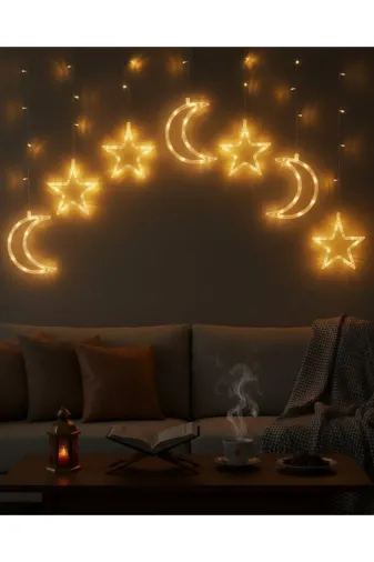 UCUZTEKNO TYCA120A2AD151AED4AC15500 Ramazan İçin Büyük Boy Işıklı Ay Yıldız Led