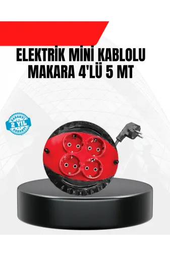 UCUZTEKNO TYCAABFE6A5794DCC6348A000 Trendlia Ev Ve Ofis İçin 5 Metre Kablolu 4 Priz Makarası