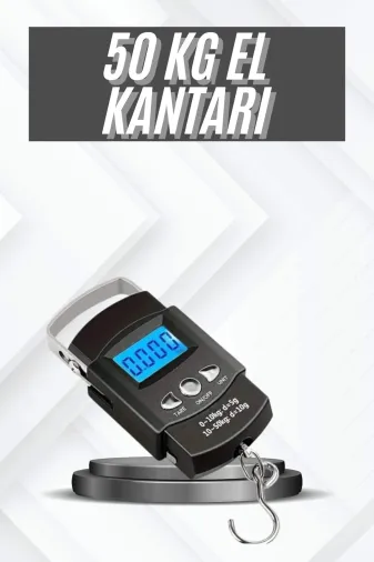 UCUZTEKNO TYCE106E8C8467ADBAC8BDE10 Profesyonel El Terazisi El Kantarı 50 Kg Dijital Göstergeli Tartı