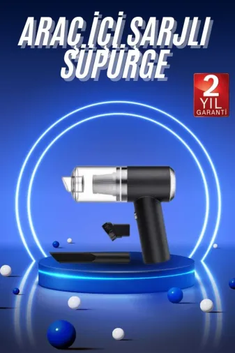 UCUZTEKNO TYCFB5E33C39C3FE0738BE003 Vakumlu Araç İçi Süpürge Taşınabilir Pratik Şarjlı Temizlenebilir