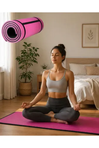 UCUZTEKNO TYCO6XPYMN177644268469545 Preminyum 10 Mm Pilates Ve Egzersiz Matı Kaydırmaz Taban Konforlu Spor Minderi Hafif Taşınabilir