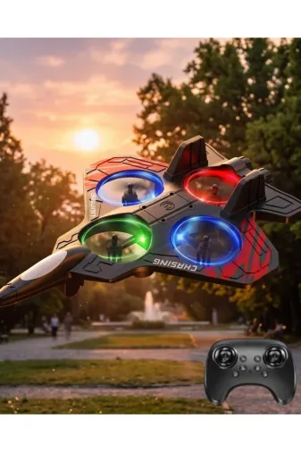 UCUZTEKNO UCZZZ14AGESUÇAKDRONE-3 Trendlia Uzaktan Kumandalı Drone Uçak Led Işıklı 360 Derece Akrobatik Hareket Özellikli