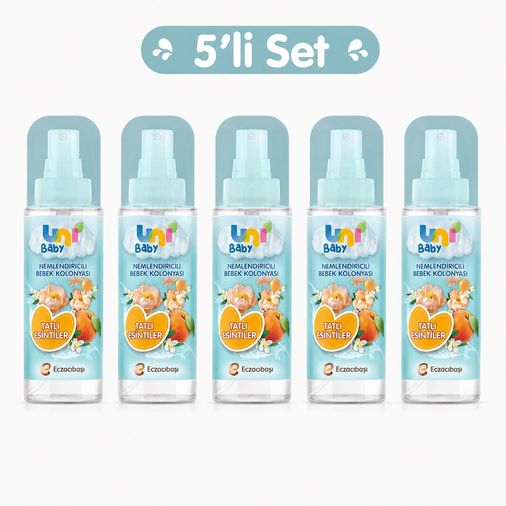 Uni Baby Bebek Kolonyası 150ML Nemlendiricili - Tatlı Esintiler (5 Li Set)