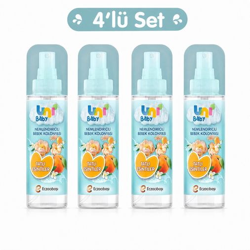 Uni Baby Bebek Kolonyası 150ML Nemlendiricili - Tatlı Esintiler (4 Lü Set)