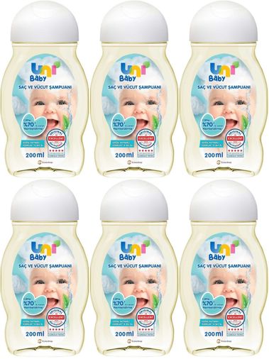 Uni Baby Bebek Saç ve Vücut Şampuanı 200ML Klasik (6 Lı Set)