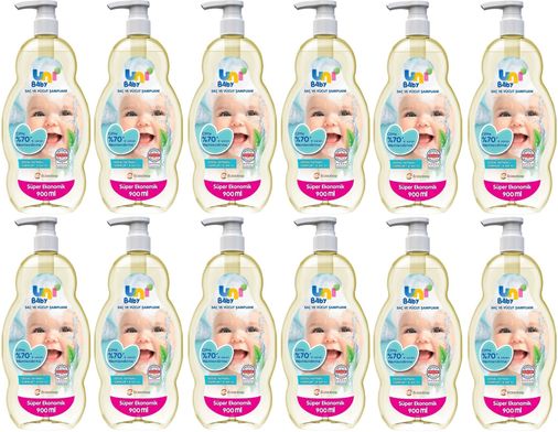 Uni Baby Bebek Saç ve Vücut Şampuanı 900ML Klasik (Pompalı) (12 Li Set)