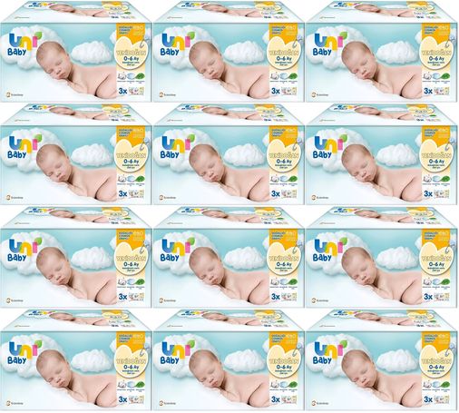 Uni Baby Islak Havlu Hassas Yeni Doğan 40 Yaprak (36Lı Set) 1440 Yaprak (Narin Ciltler için)(12PK*3)