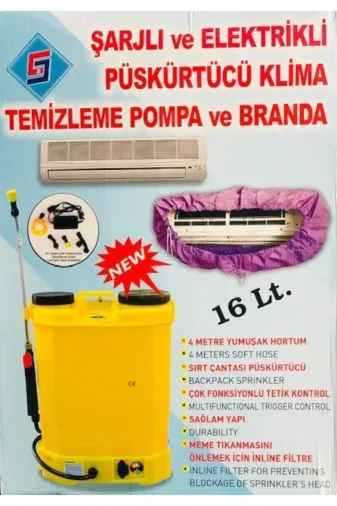 Universal 00150 Klima Temizleme Pompası Şarjlı Ve Elektrikli 16 Lt
