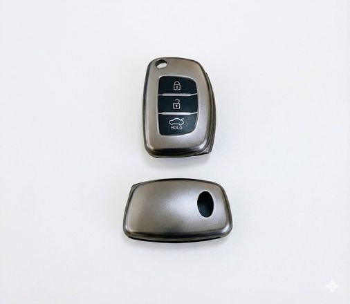 Universal 123517040 Hyundai Accent Blue İ20 - İ30 - İx35 Uyumlu Smart 3 Buton Silikon Oto Anahtar Kumanda Kabı Kılıf Füme