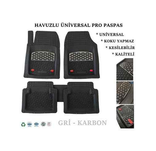 Universal 2425179 Volvo V90 2023 4D Havuzlu Üniversal Yeni Nesil Pro Paspas Siyah - Gri