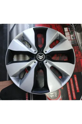 Universal 282738372837823 Citroen C3/c2 Uyumlu 15 Inç Çift Renk Jant Kapağı 4'lü Takım Amblem Hediyeli
