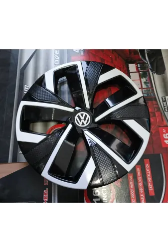 Universal 292728272872782 Volkswagen Bora Uyumlu 15 Inç Beyaz Çıtalı Jant Kapağı 4'lü Takım Amblem Hediyeli